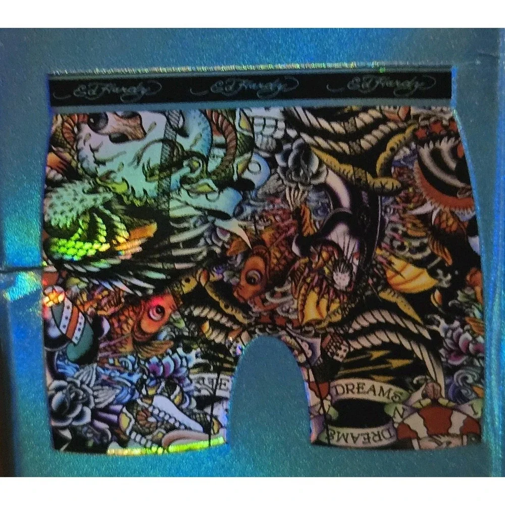 Ed Hardy 4 Performance Boxer Briefs Moisture Wick Stretch Soft Mens Size 2XL